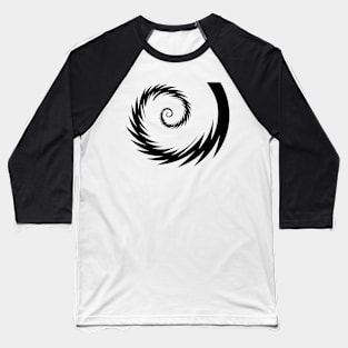 Black Spiky Spiral Baseball T-Shirt